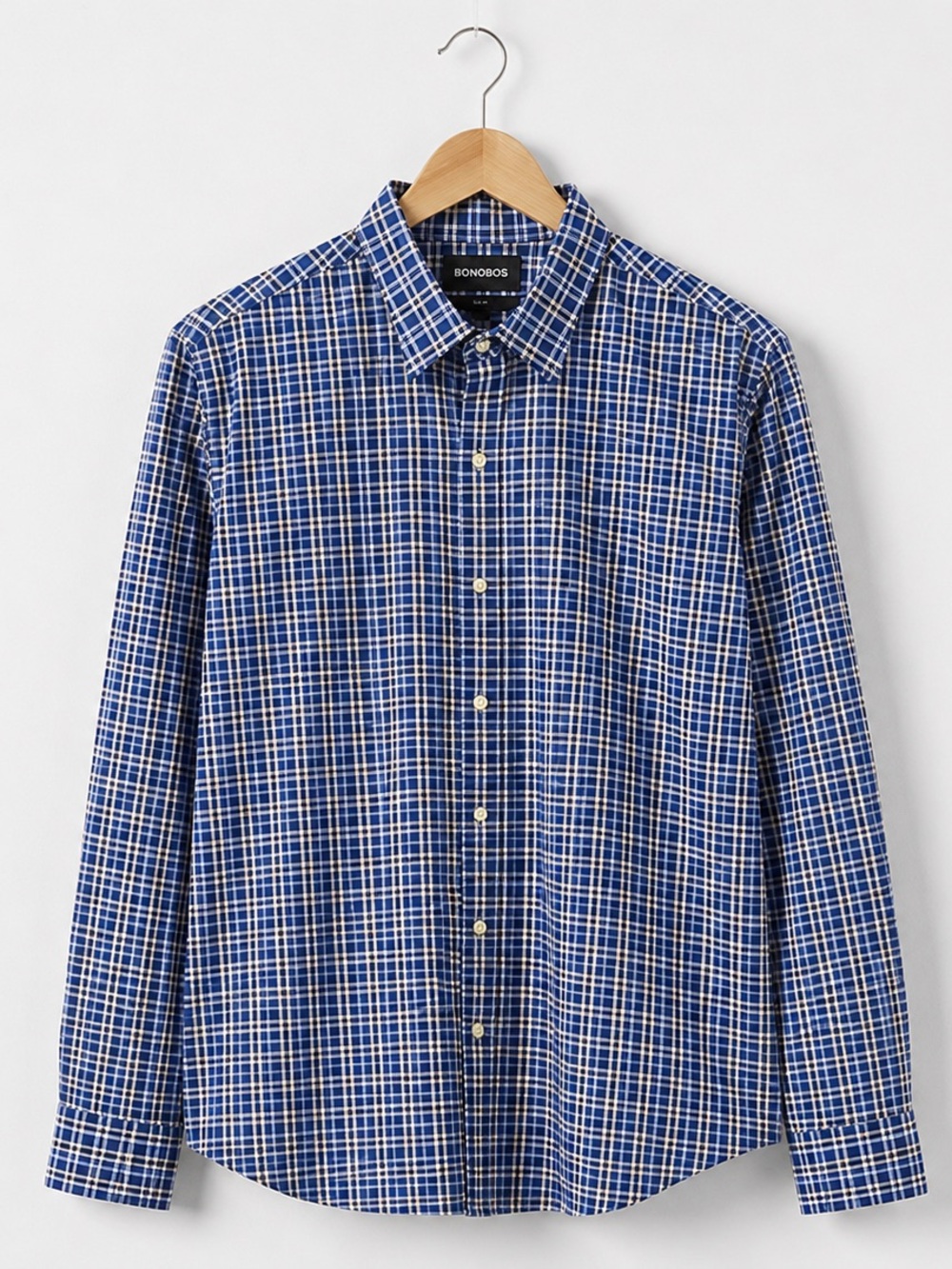 Bonobos Slim Fit Blue Plaid Button-Down Shirt Men’s XL Long Sleeve